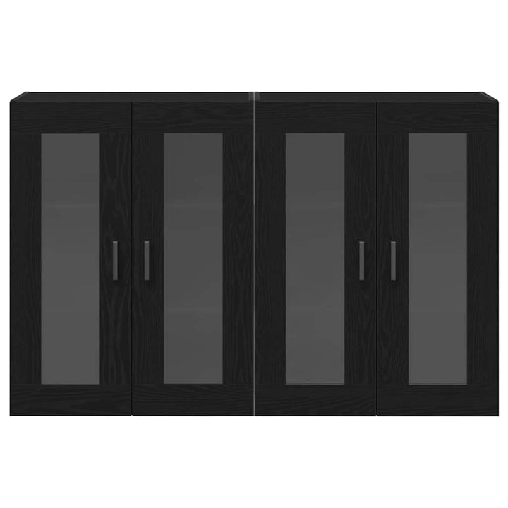 Væggeskabe 2 pcs Sort eg 69,5 x 34 x 90 cm Konstrueret træ