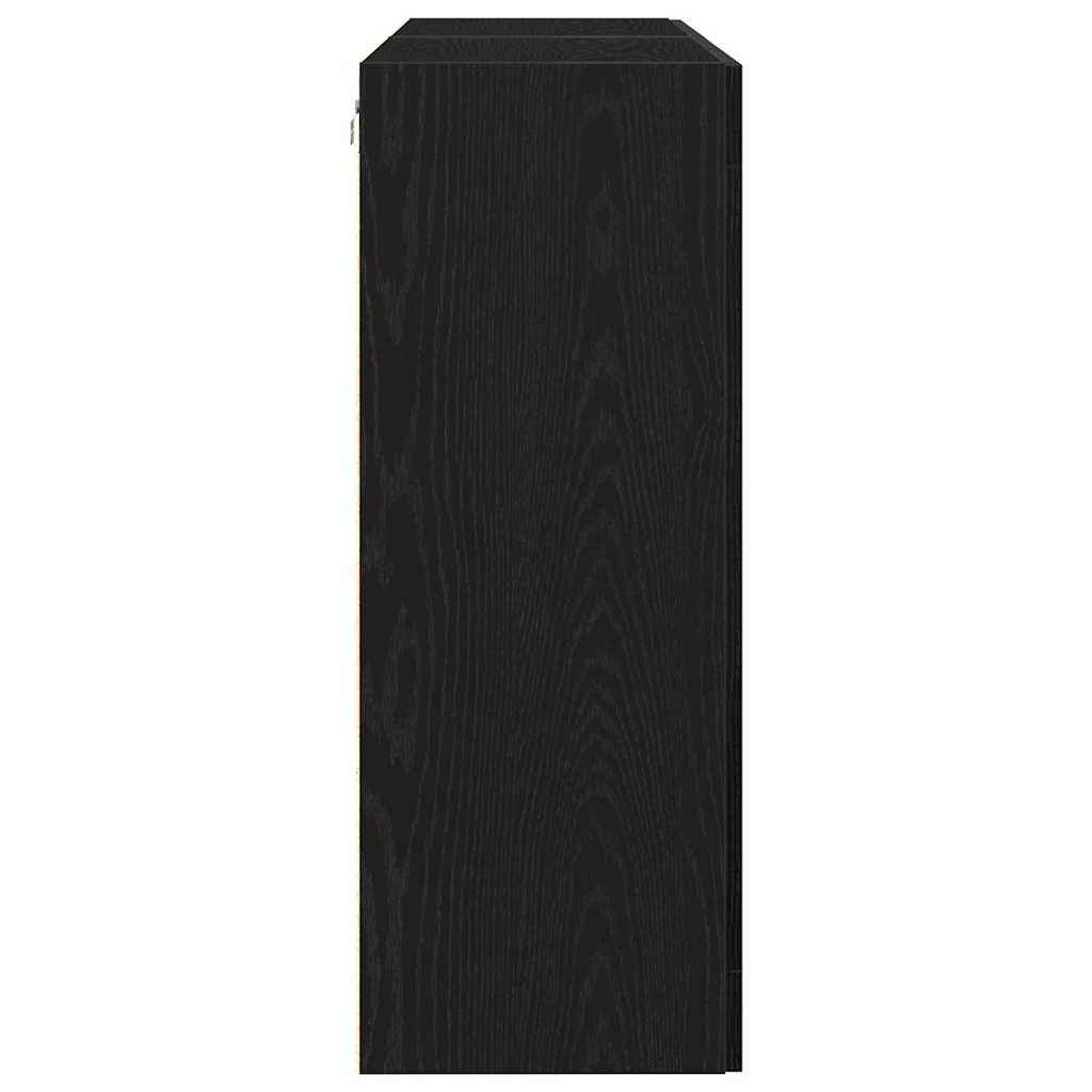 Væggeskabe 2 pcs Sort eg 69,5 x 34 x 90 cm Konstrueret træ