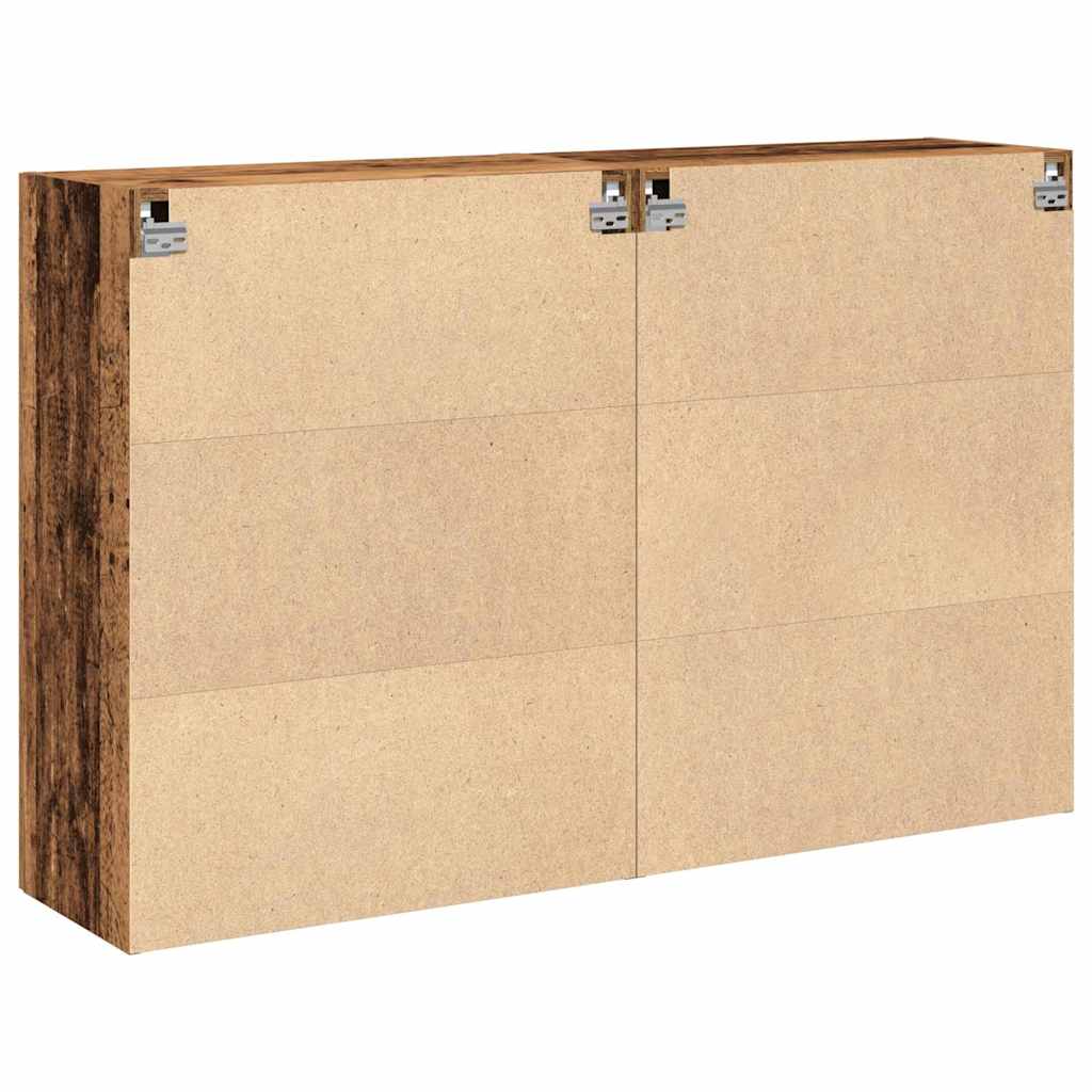 Væggeskabe 2 pcs Gammelt træ 69,5 x 34 x 90 cm Konstrueret træ