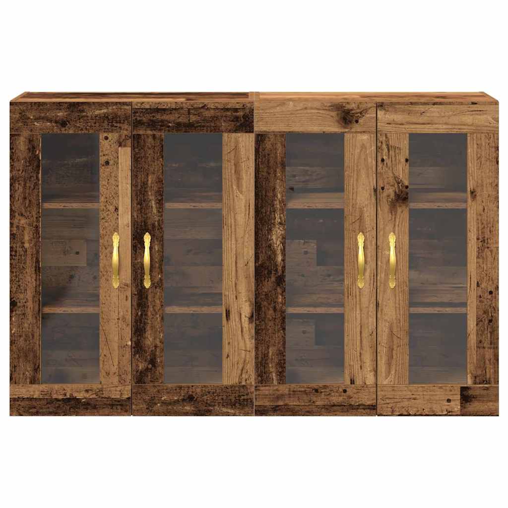 Væggeskabe 2 pcs Gammelt træ 69,5 x 34 x 90 cm Konstrueret træ