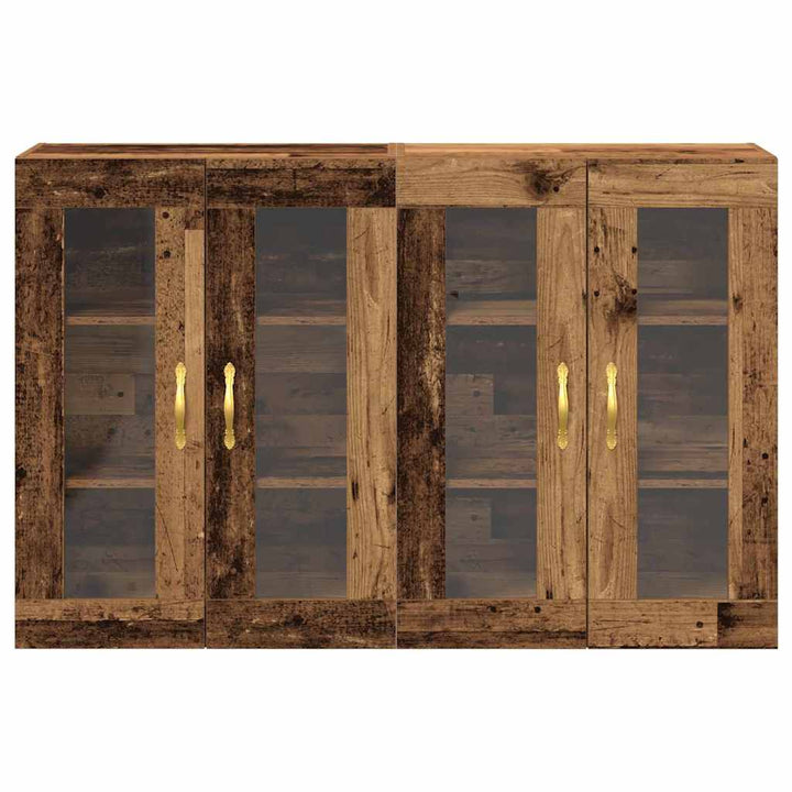 Væggeskabe 2 pcs Gammelt træ 69,5 x 34 x 90 cm Konstrueret træ