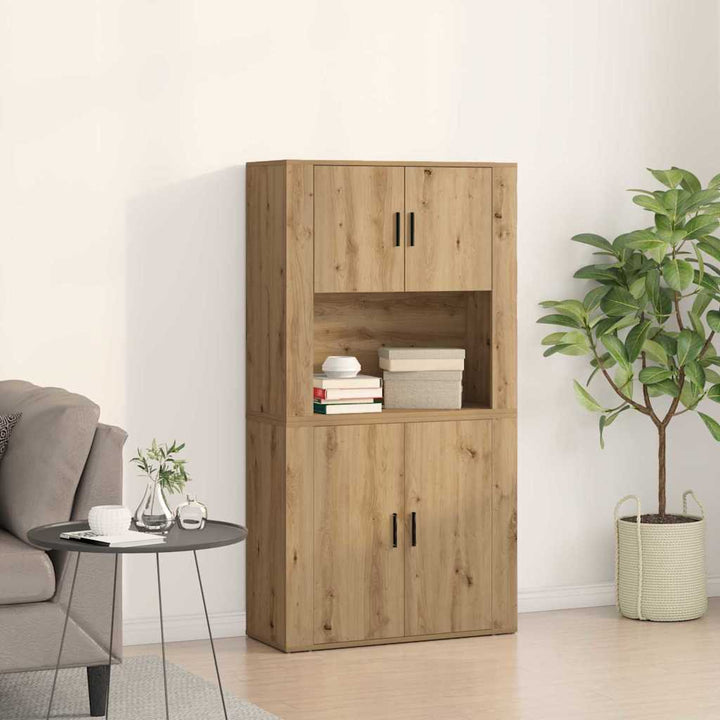 Highboard Artisan Egetræ 80 x 33 x 150 cm Konstrueret træ