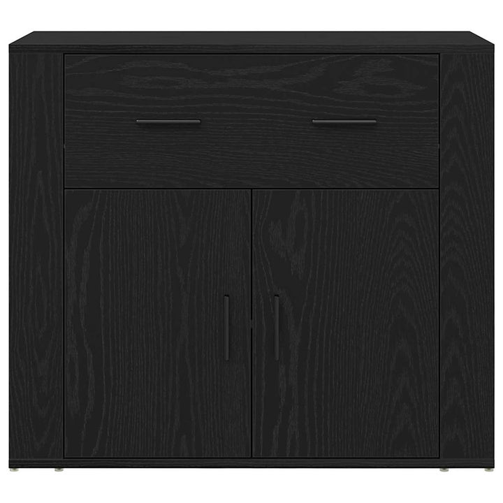 Højskab med skuffe Sort eg 80 x 33 x 150 cm Konstrueret træ