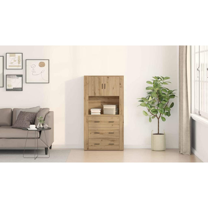 Highboard Artisan Egetræ 80 x 33 x 150 cm Konstrueret træ
