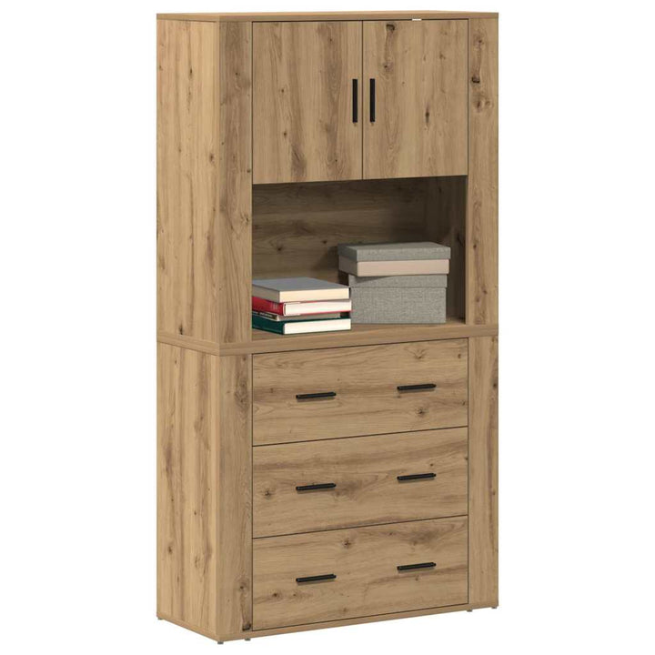 Highboard Artisan Egetræ 80 x 33 x 150 cm Konstrueret træ
