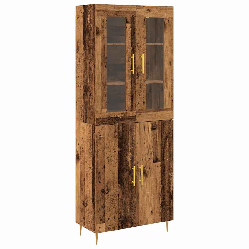 Highboard 2 pcs Gammelt træ Konstrueret træ