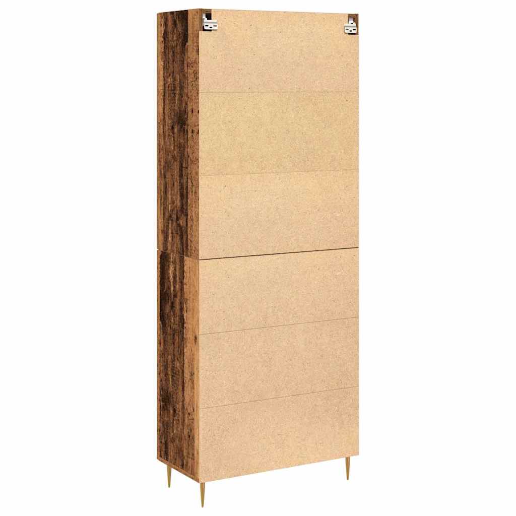 Highboard 2 pcs Gammelt træ Konstrueret træ