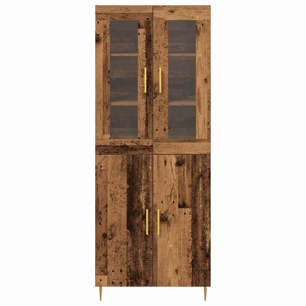 Highboard 2 pcs Gammelt træ Konstrueret træ