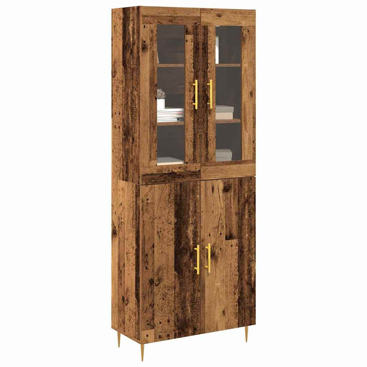 Highboard 2 pcs Gammelt træ Konstrueret træ