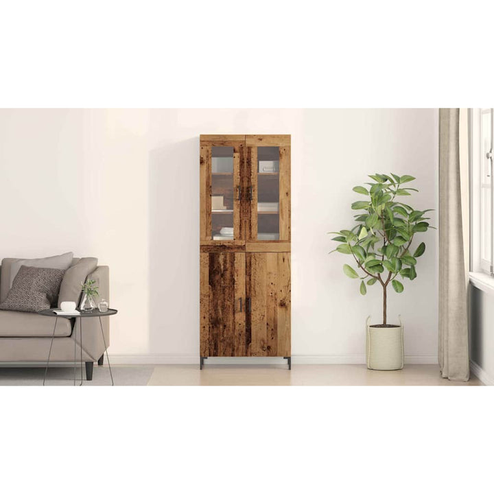 Highboard 2 pcs Gammelt træ 69,5 x 34 x 180 cm Konstrueret træ