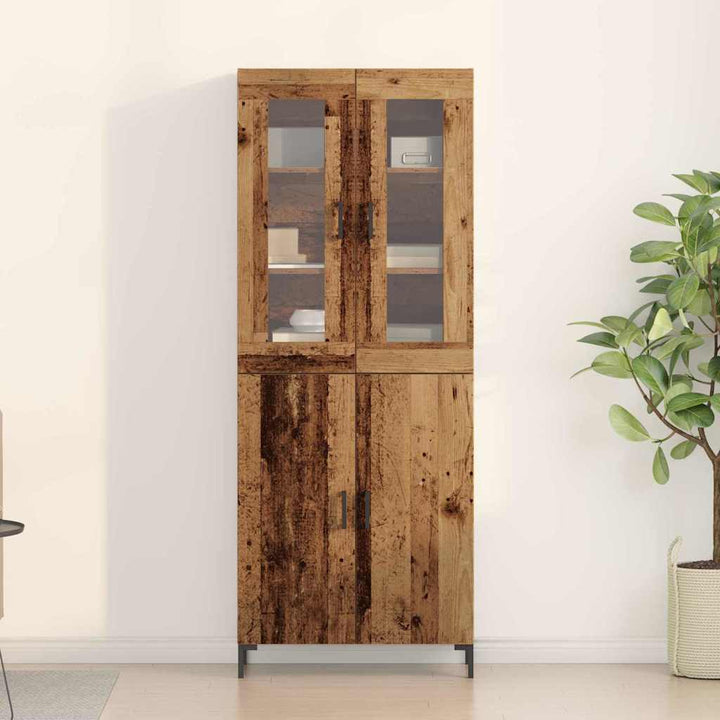 Highboard 2 stk. Gammelt træ 69,5 x 34 x 180 cm Konstrueret træ