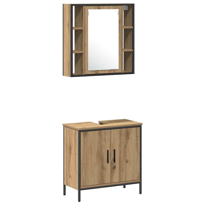Badeværelsesvaske 3 stk. Brun 33 x 33 x 185,5 cm