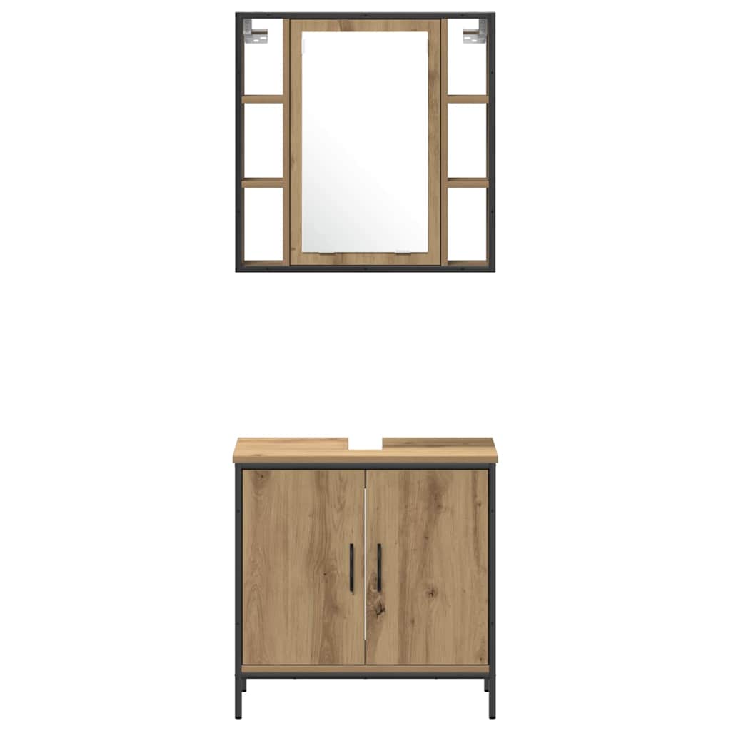 Badeværelsesvaske 3 stk. Brun 33 x 33 x 185,5 cm