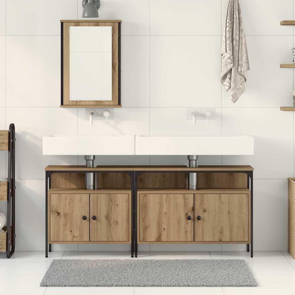 Badeværelsesvaske 3 stk. Brun 80 x 30 x 60 cm Konstrueret træ