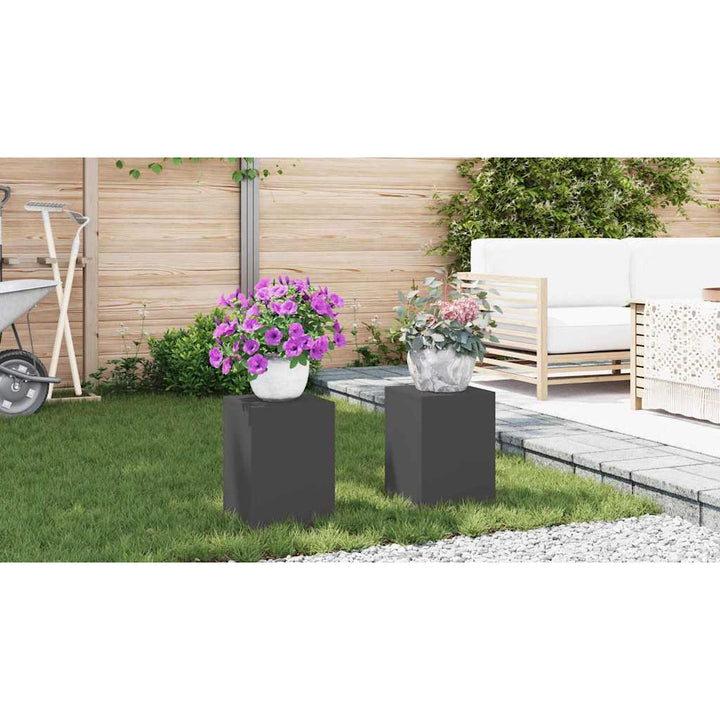 Planteholder 2 pcs Sort 24 x 24 x 35 cm Stål