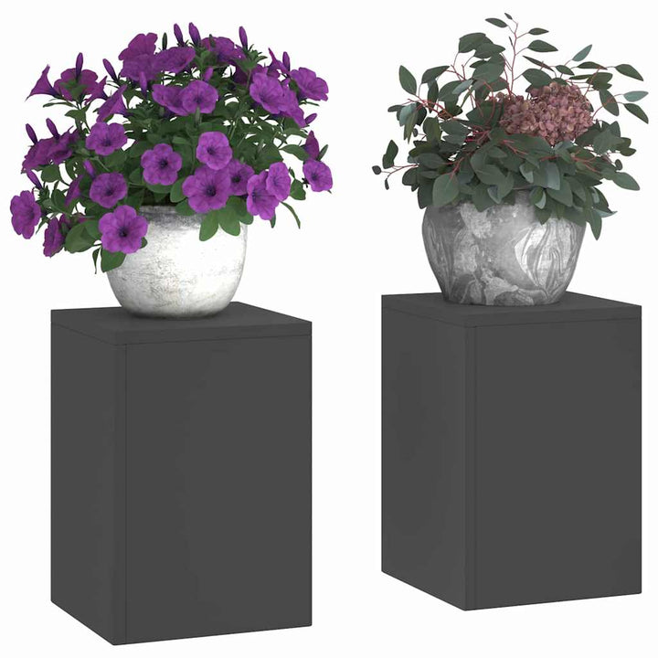 Planteholder 2 pcs Sort 24 x 24 x 35 cm Stål
