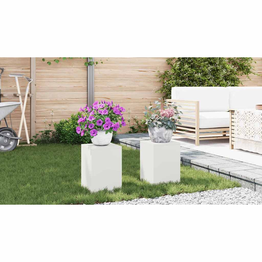 Planteholder 2 pcs Hvid 24 x 24 x 35 cm Stål