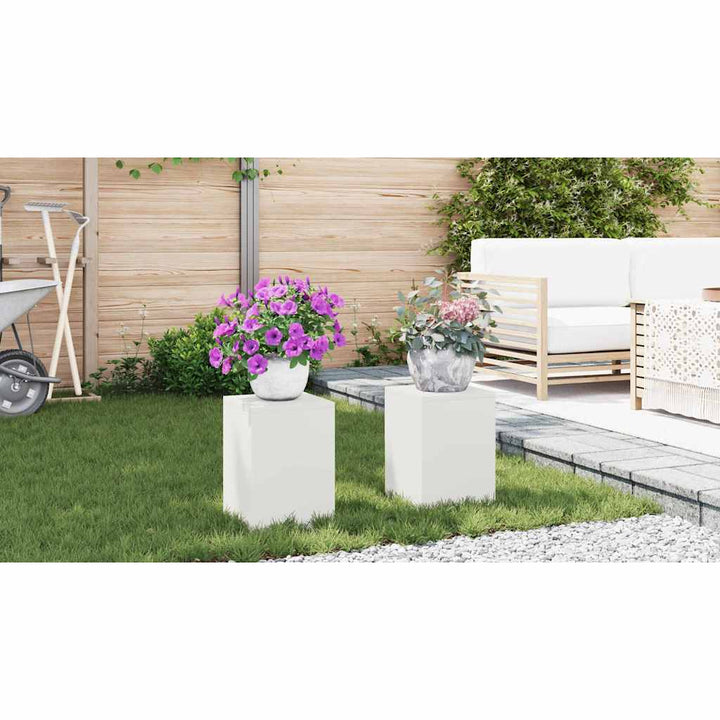 Planteholder 2 pcs Hvid 24 x 24 x 35 cm Stål