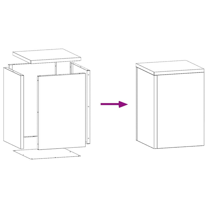 Planteholder 2 pcs Antracit 24 x 24 x 35 cm Stål