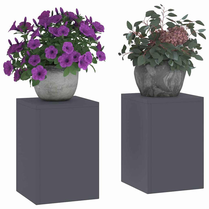 Planteholder 2 pcs Antracit 24 x 24 x 35 cm Stål