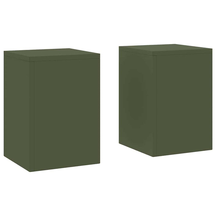 Planteholder 2 pcs Olivengrøn 24 x 24 x 35 cm Stål