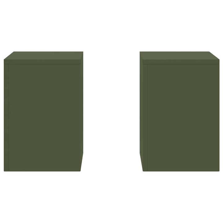 Planteholder 2 pcs Olivengrøn 24 x 24 x 35 cm Stål