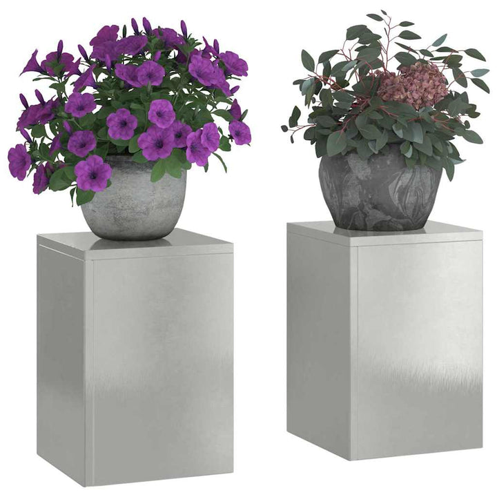 Planteholder 2 pcs Sølv 24 x 24 x 35 cm Rustfrit stål