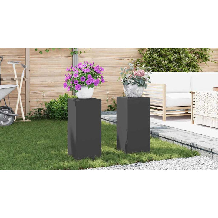 Planteholder 2 pcs Sort 24 x 24 x 55 cm Stål
