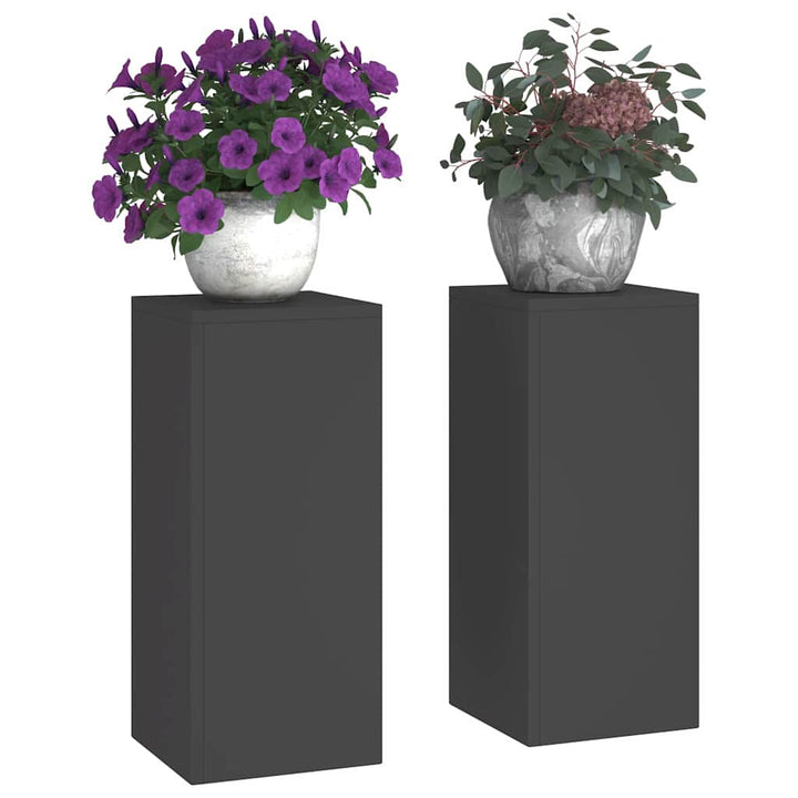 Planteholder 2 pcs Sort 24 x 24 x 55 cm Stål