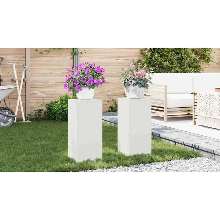 Planteholder 2 pcs Hvid 24 x 24 x 55 cm Stål