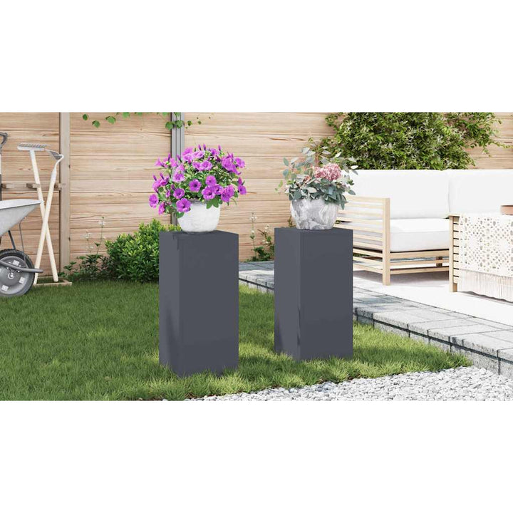Planteholder 2 pcs Antracit 24 x 24 x 55 cm Stål