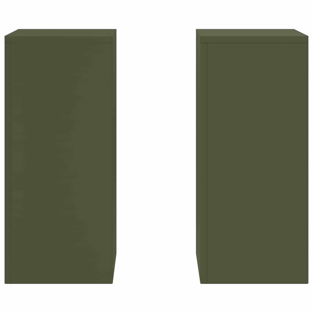 Planteholder 2 pcs Olivengrøn 24 x 24 x 55 cm Stål