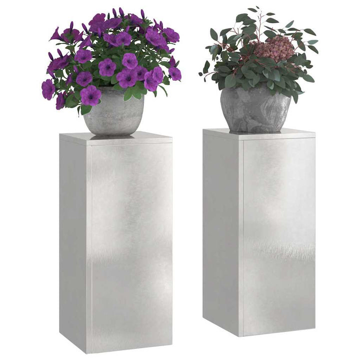 Planteholder 2 pcs Sølv 24 x 24 x 55 cm Rustfrit stål
