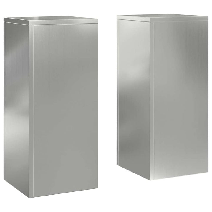 Planteholder 2 pcs Sølv 24 x 24 x 55 cm Galvaniseret stål