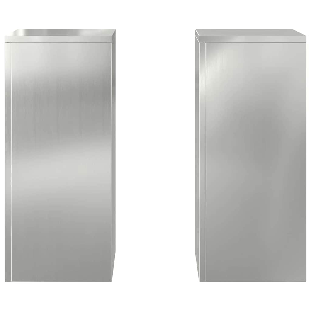 Planteholder 2 pcs Sølv 24 x 24 x 55 cm Galvaniseret stål