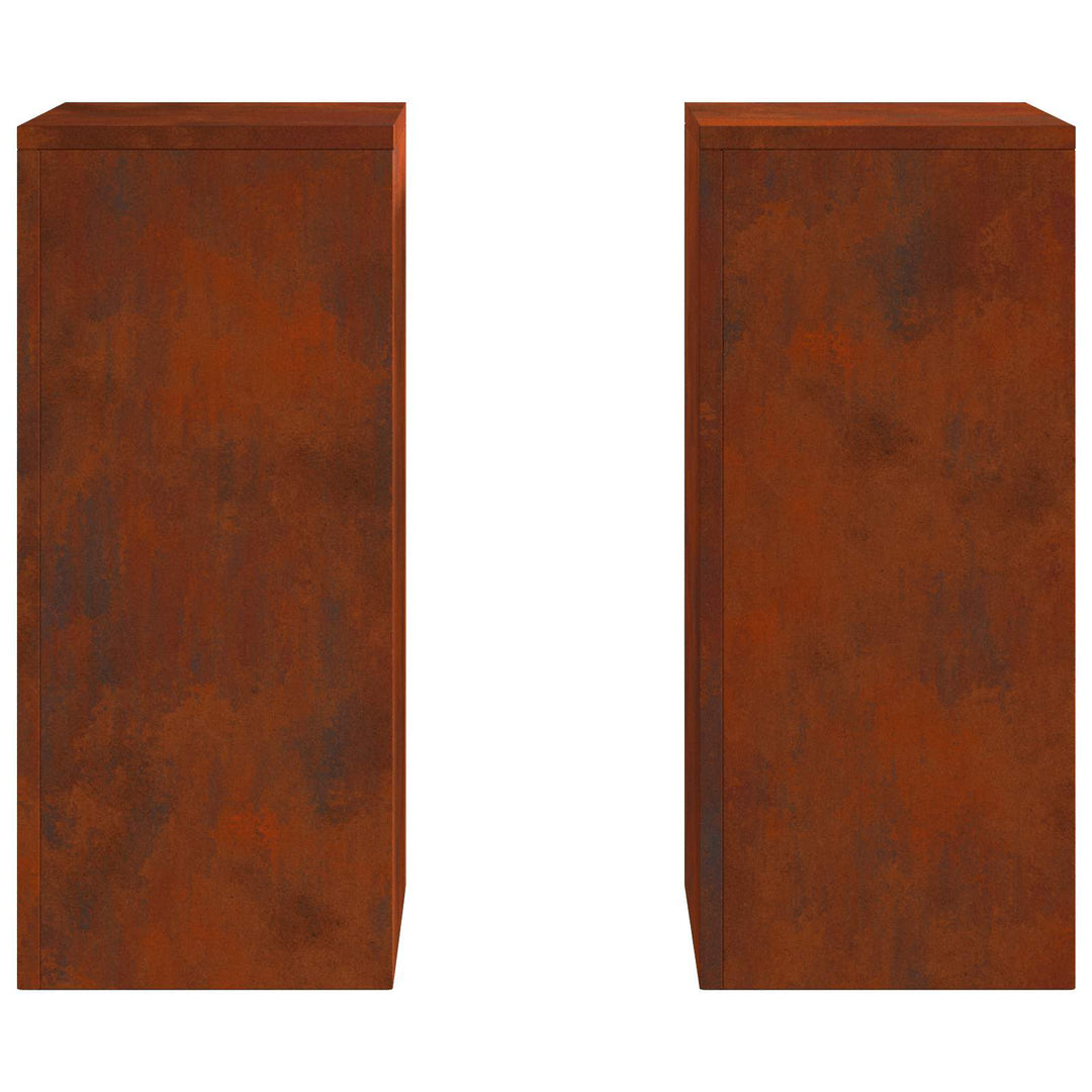 Planteholder 2 pcs Rusten 24 x 24 x 55 cm Cortenstål