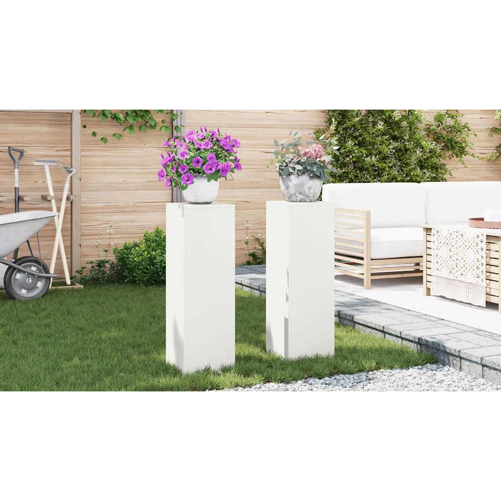 Planteholder 2 pcs Hvid 24 x 24 x 75 cm Stål