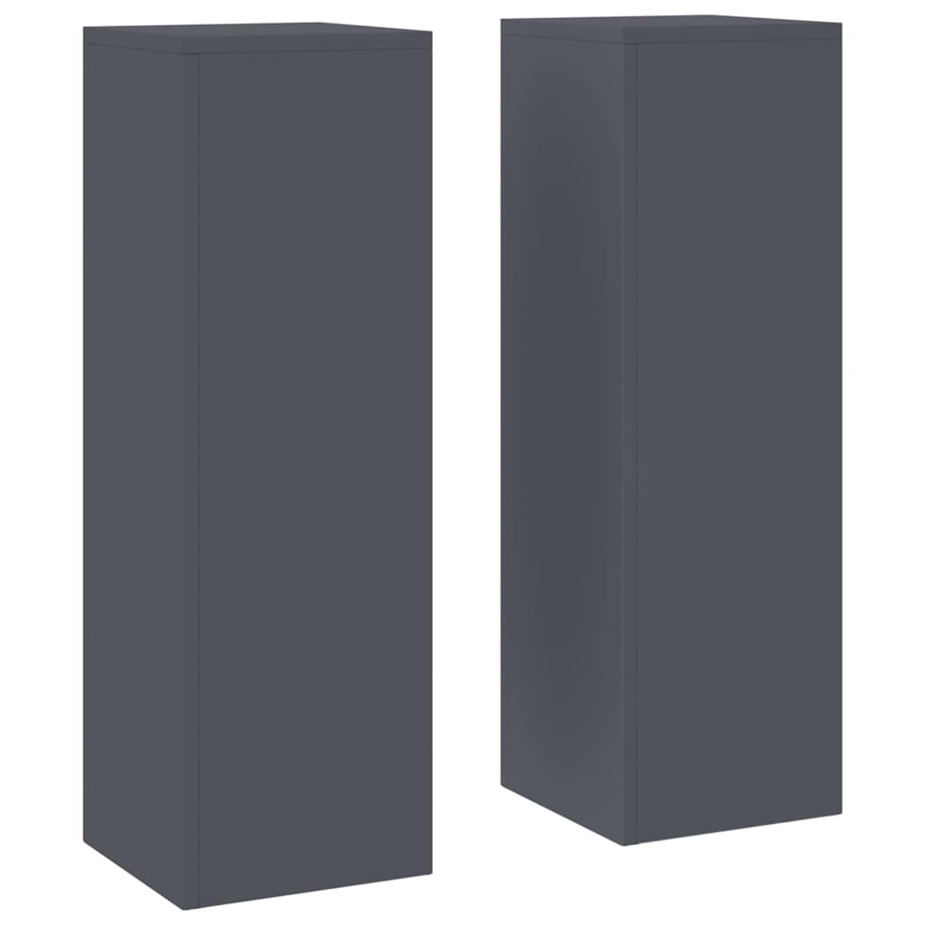 Planteholder 2 pcs Antracit 24 x 24 x 75 cm Stål