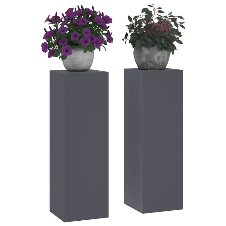 Planteholder 2 pcs Antracit 24 x 24 x 75 cm Stål