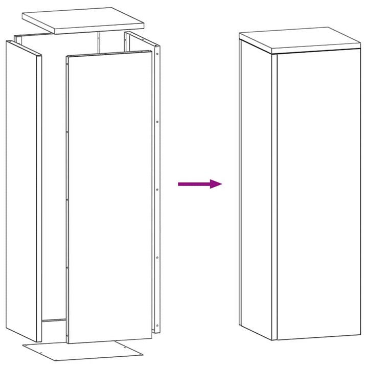 Planteholder 2 pcs Sølv 24 x 24 x 75 cm Rustfrit stål