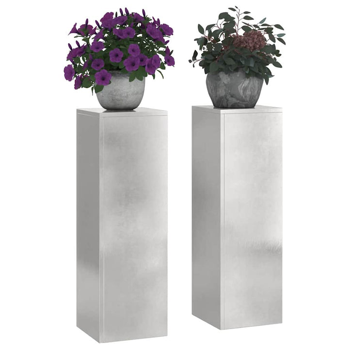 Planteholder 2 pcs Sølv 24 x 24 x 75 cm Rustfrit stål