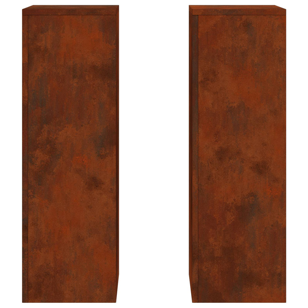 Planteholder 2 pcs Rusten 24 x 24 x 75 cm Cortenstål