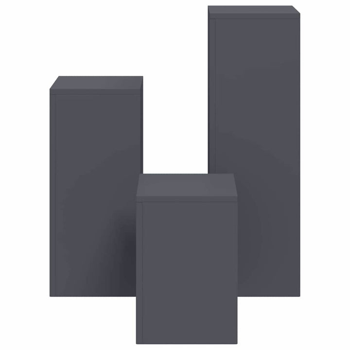 Planteholder 3 pcs Antracit Stål