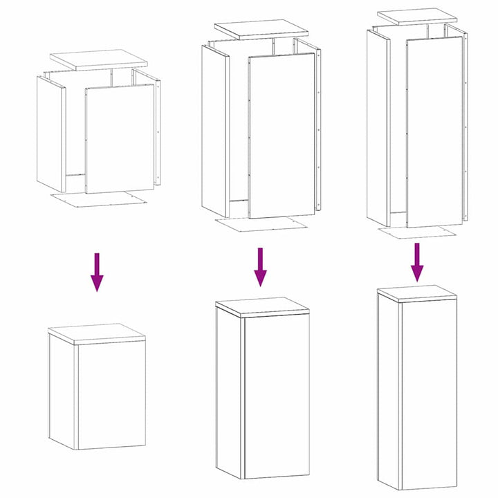 Planteholder 3 pcs Olivengrøn Stål