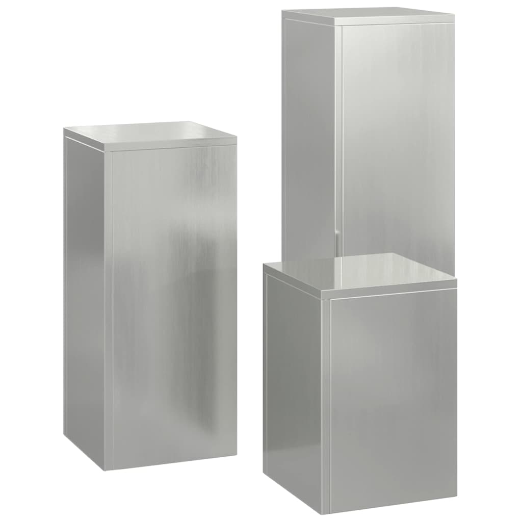 Planteholder 3 pcs Sølv Galvaniseret stål