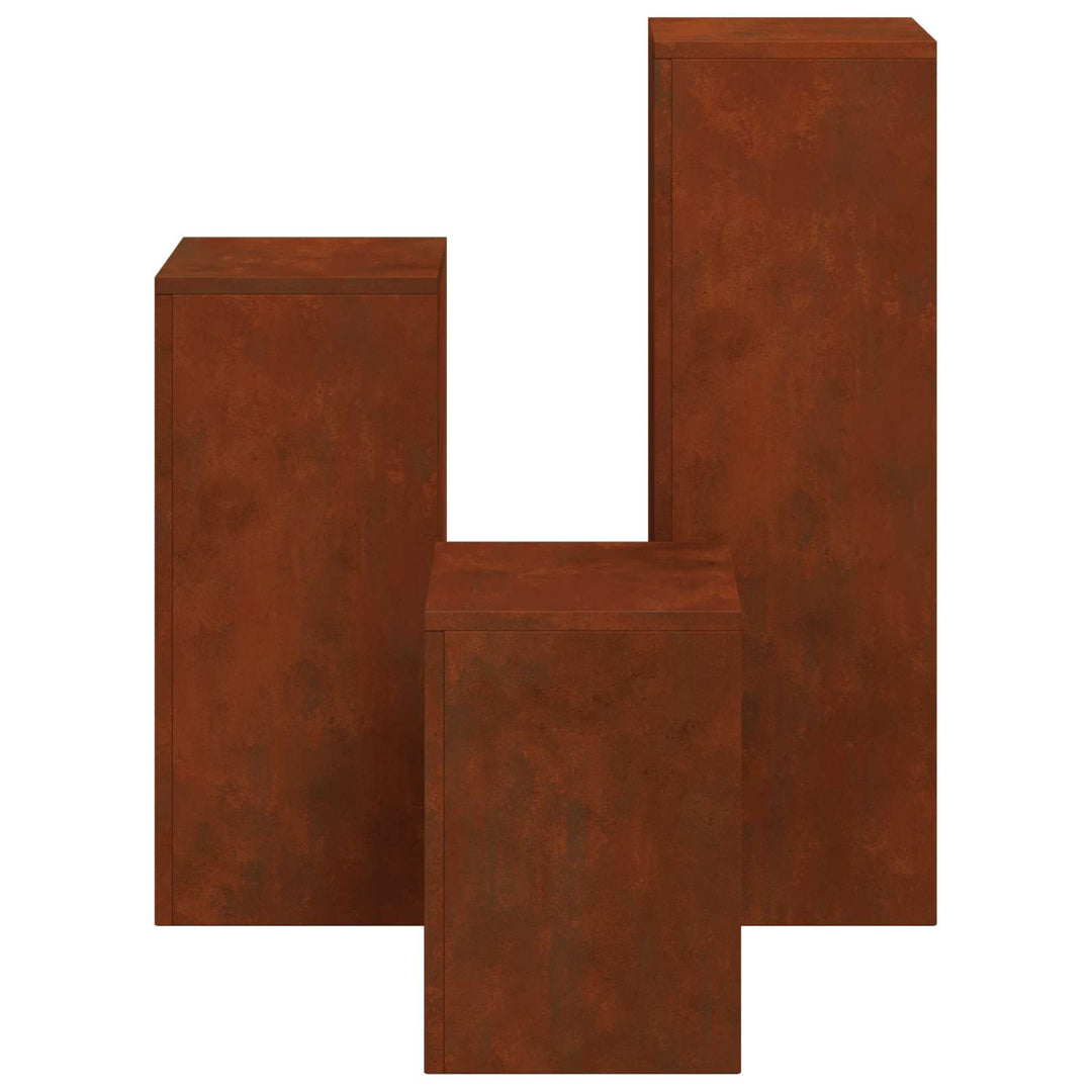 Planteholder 3 pcs Rusten Cortenstål