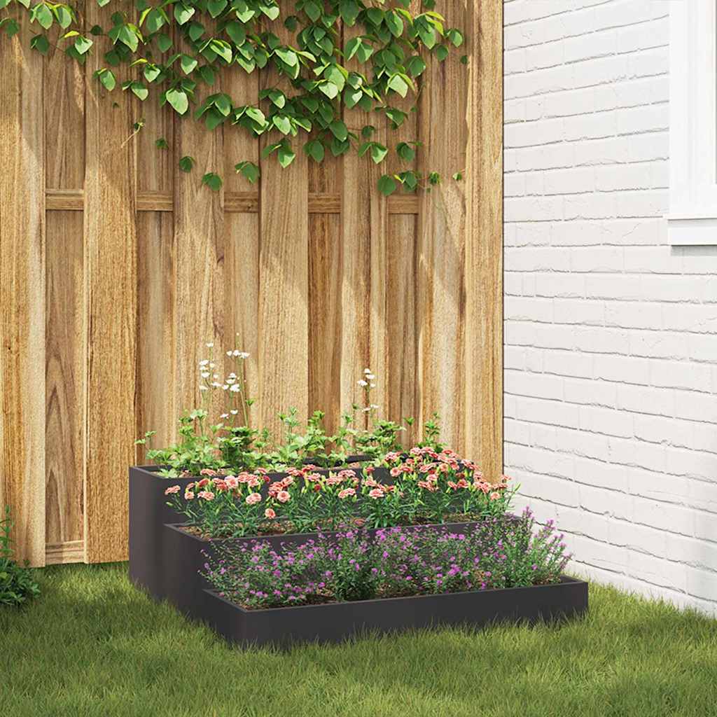Have Blomsterkrukke Sort 90 x 90 x 35 cm Koldvalset stål