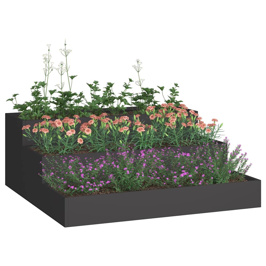 Have Blomsterkrukke Sort 90 x 90 x 35 cm Koldvalset stål