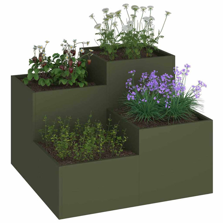 Have Blomsterkrukke Olivengrøn 100 x 100 x 60 cm Stål