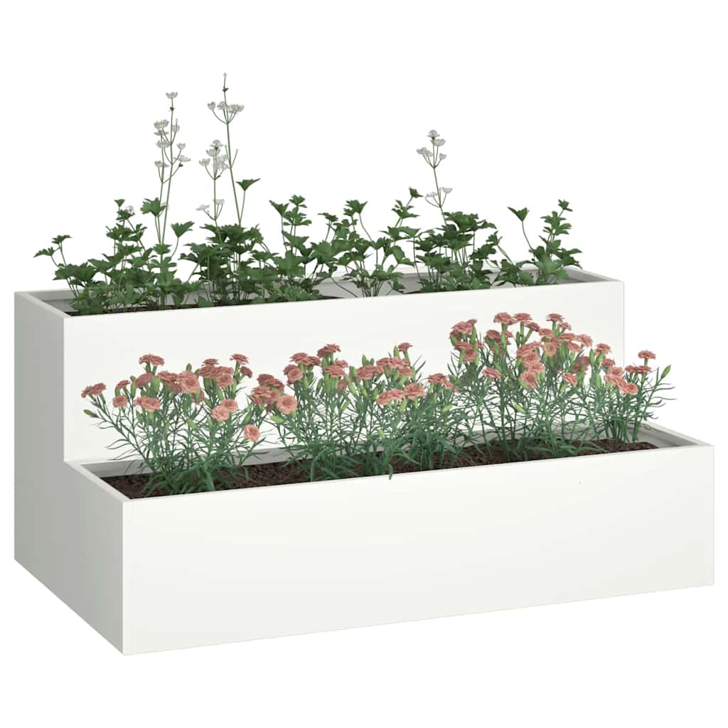 Have Blomsterkrukke Hvid 100 x 60 x 45 cm Koldvalset stål